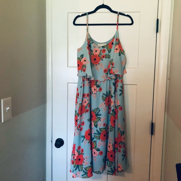 Anthropologie Paper Crown Rifle Paper Poppy Dress - Picture 2 of 4